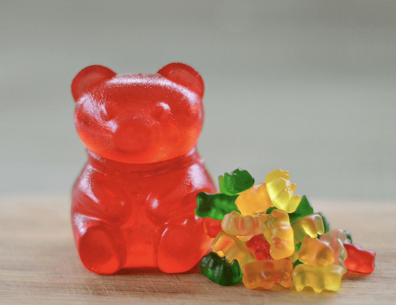 Gummy Bears expand through the process of osmosis.